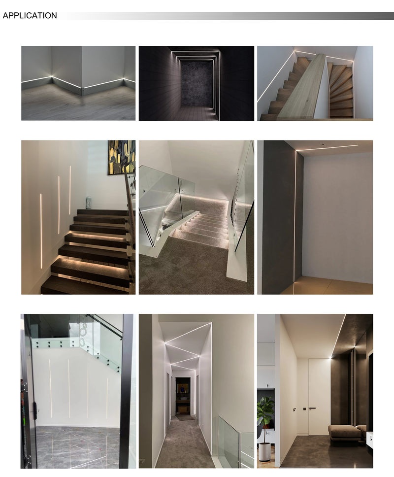 Mini Trimless Plaster-In Aluminium Profile, 2m - application
