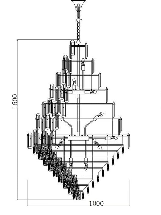 Crystal Chandelier D129-D1000 - Galaxy Lighting NZ