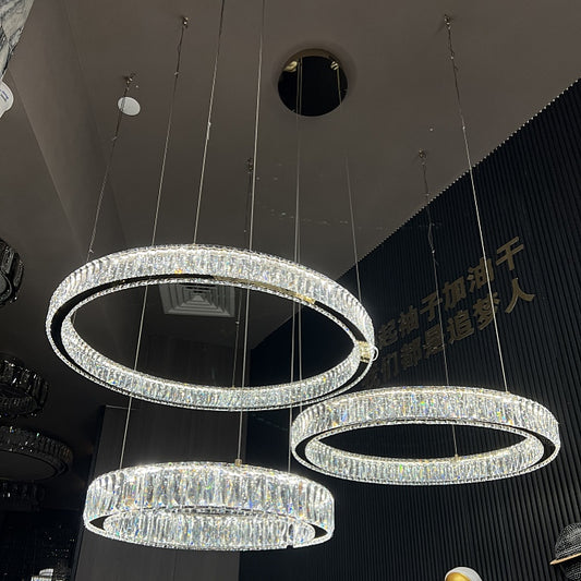 LED Crystal Pendant Light D133-3Rings(DEMO) - Galaxy Lighting NZ