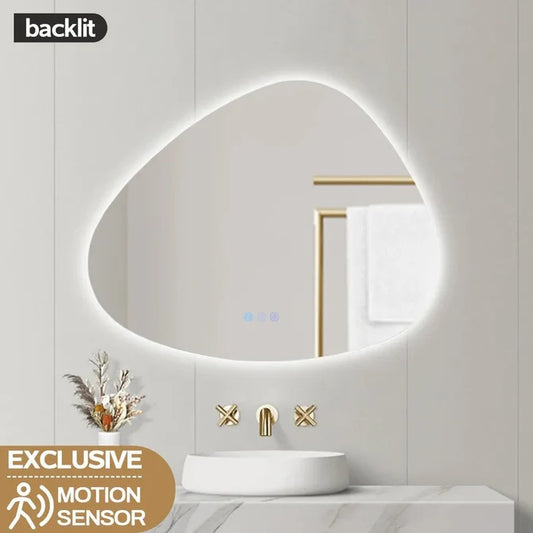 Special Frameless LED Mirror with Motion Sensor Auto On Demister 860x740mm (Free shipping does not apply to mirror) - Galaxy Lighting NZ