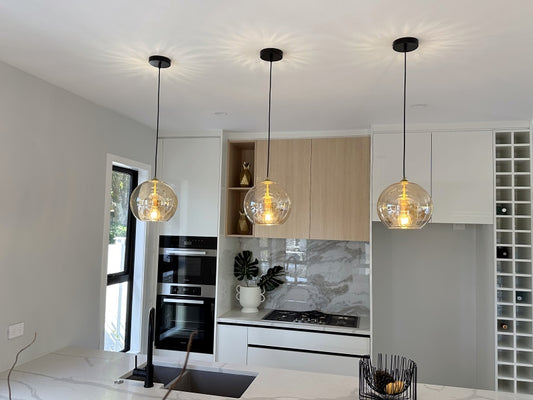 Amber Color Glass Pendant Light P133-Amber - Galaxy Lighting NZ