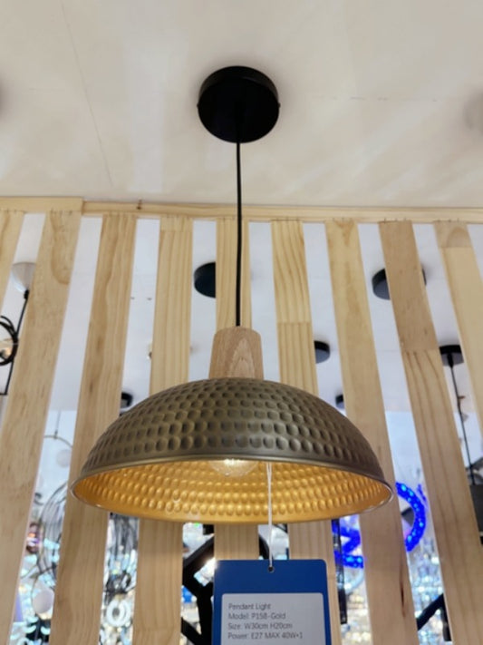 Vintage Gold Lamshade Pendant Light P158-Gold - Galaxy Lighting NZ