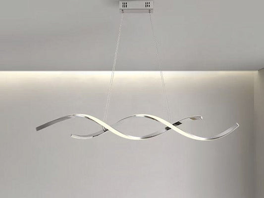 LED Pendant Kitchen Light Chrome Double Spiral Shape P210-1.1M - Galaxy Lighting NZ