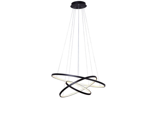 Modern LED Pendant Light, Two Sizes P307-Black-50cm - Galaxy Lighting NZ