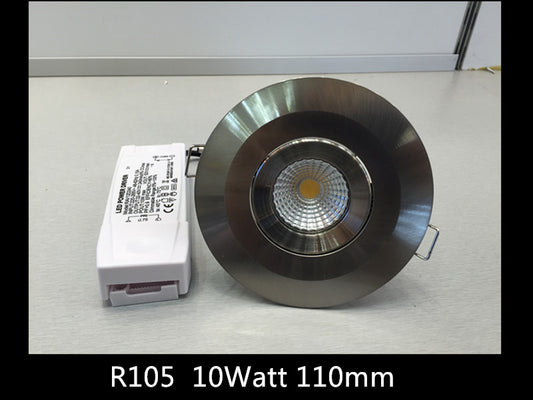 Chrome LED Tiltable COB Downlights R105-6000K - Galaxy Lighting NZ