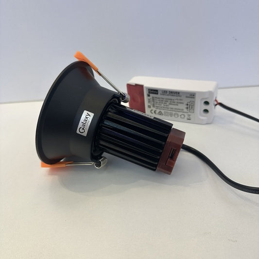 13W Black Deep Fixed LED Downlight R113-Black-CCT-75mm - Galaxy Lighting NZ