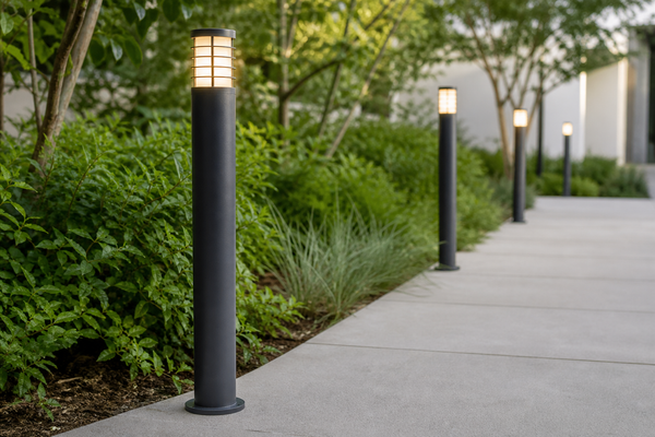 Graphite garden path bollard lights G805