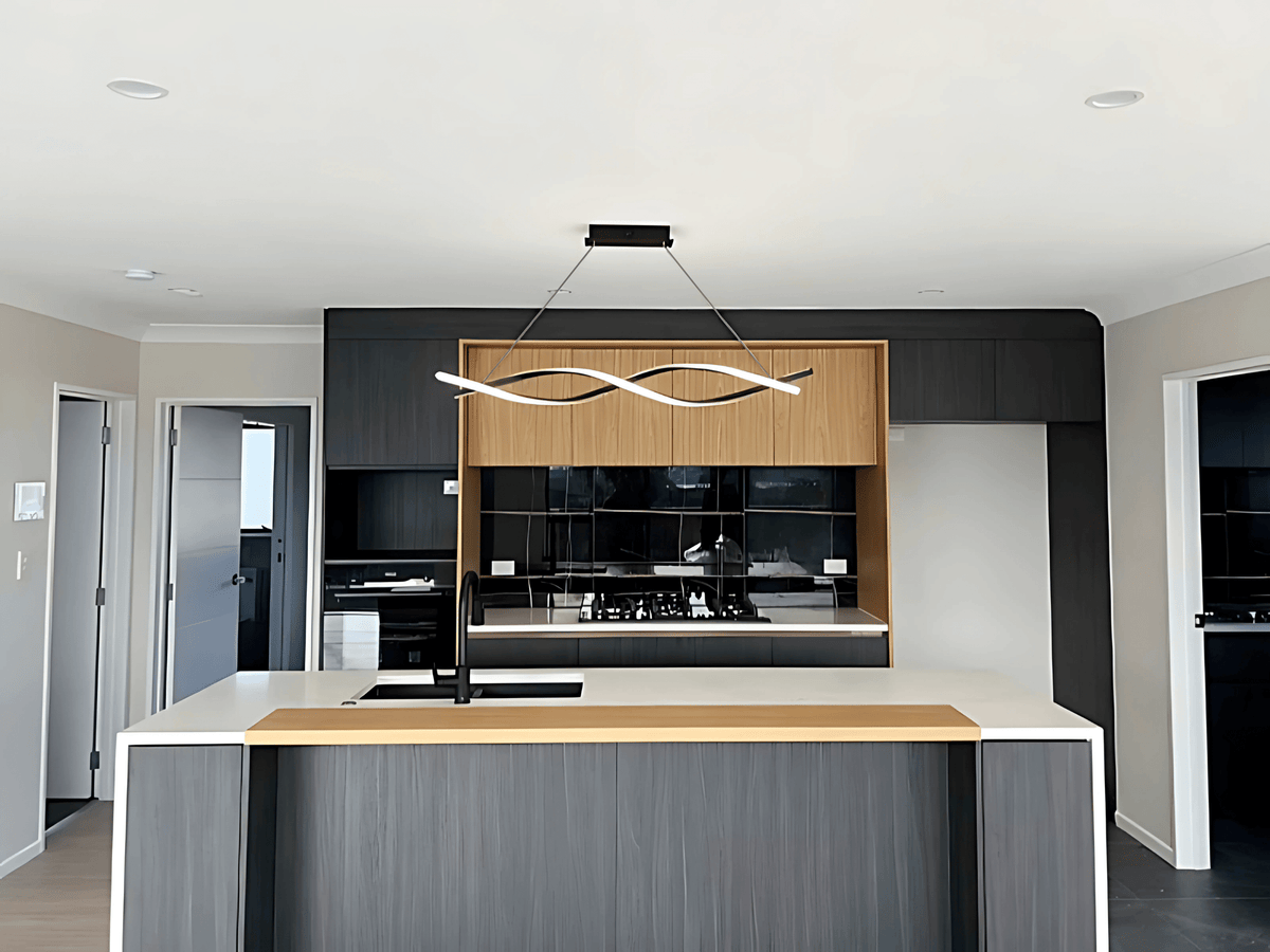 LED Pendant Kitchen Light, Black Double Spiral Shape P325-1.2M - Galaxy Lighting NZ