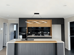 LED Pendant Kitchen Light, Black Double Spiral Shape P325-1.2M - Galaxy Lighting NZ