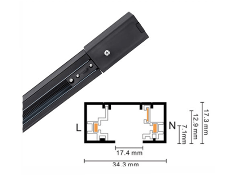 3 Wire Black Track, Two Sizes - Galaxy Lighting NZ