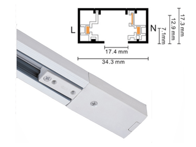 3 Wire White Track, Two Sizes - Galaxy Lighting NZ