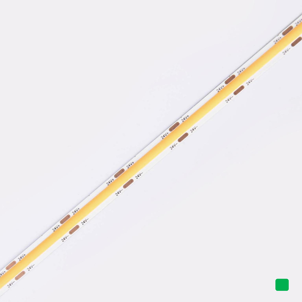 Dot-Free COB LED Strip 10W/m, 24V, IP20, 5m Reel - Green
