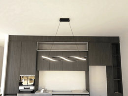 LED Pendant Kitchen Light, Black Double Spiral Shape P325-1.2M - Galaxy Lighting NZ