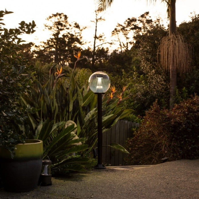 LED Globe Bollard Light In Smoke Grey A-FLED6002-30cm - Galaxy Lighting NZ