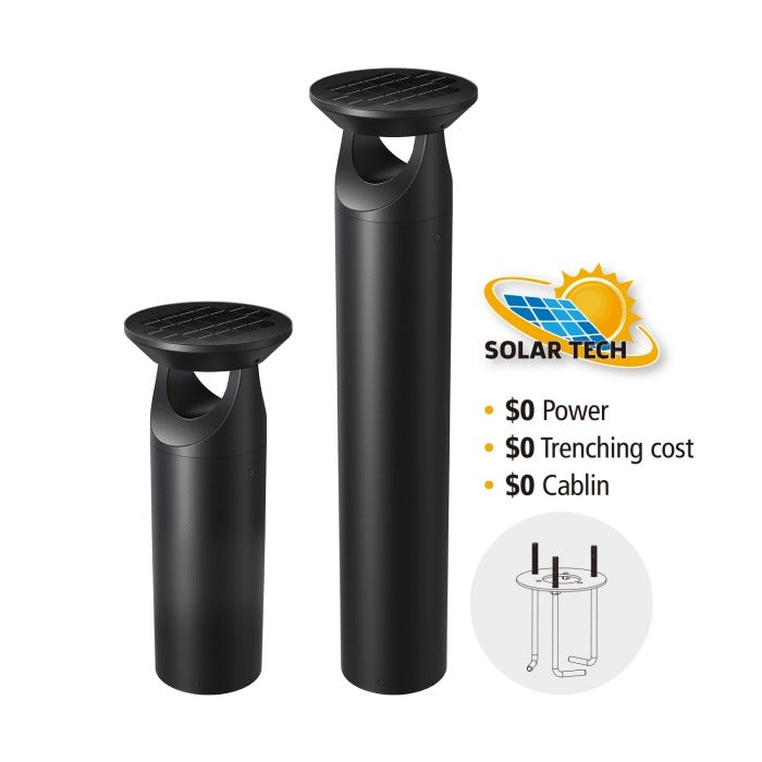 LED Solar Bollard Light IP66 A-GBL803-900 - Galaxy Lighting NZ