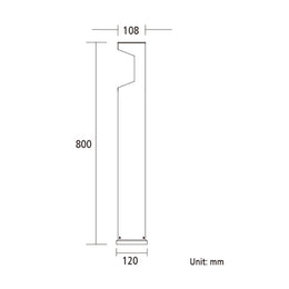 LED Bollard Light IP65 A-GBL807-800