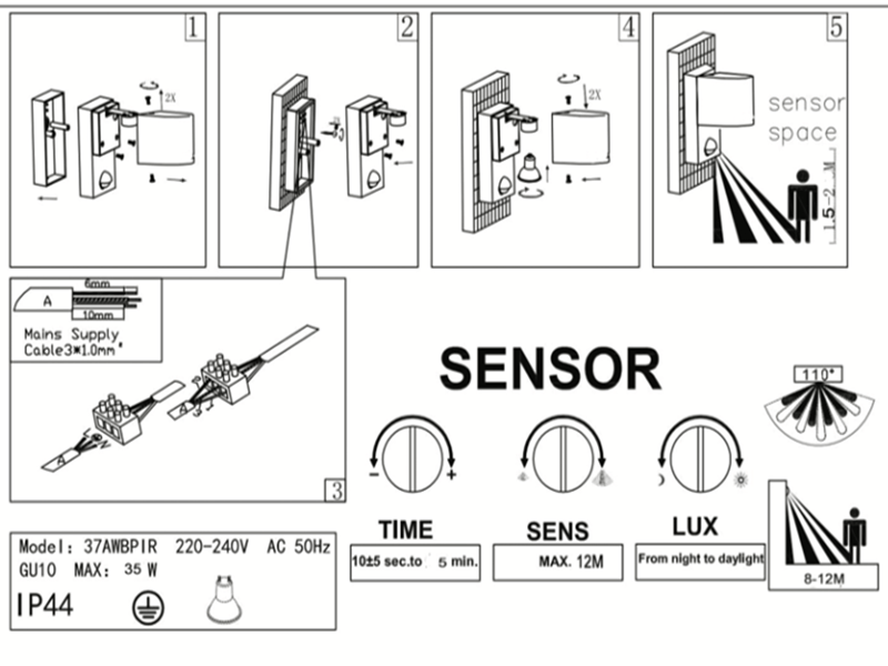 Sensor Outdoor Light A127 - Galaxy Lighting NZ