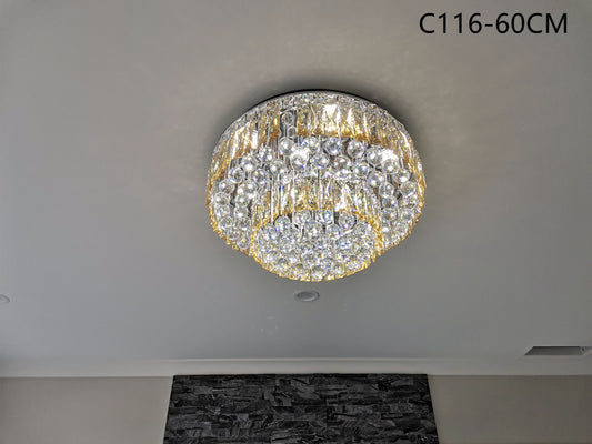 LED Color Change Crystal Ceiling Light, Two Sizes C116-60cm - Galaxy Lighting NZ
