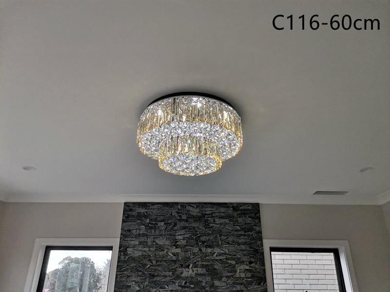 LED Color Change Crystal Ceiling Light, Two Sizes C116-60cm - Galaxy Lighting NZ
