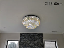 LED Color Change Crystal Ceiling Light, Two Sizes C116-60cm - Galaxy Lighting NZ