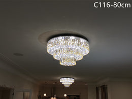 LED Color Change Crystal Ceiling Light, Two Sizes C116-80cm - Galaxy Lighting NZ