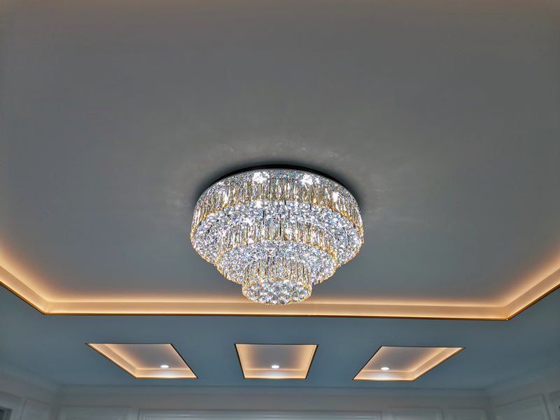 LED Color Change Crystal Ceiling Light, Two Sizes C116-80cm - Galaxy Lighting NZ