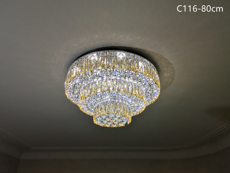LED Color Change Crystal Ceiling Light, Two Sizes C116-80cm - Galaxy Lighting NZ