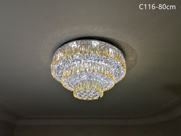 LED Color Change Crystal Ceiling Light, Two Sizes C116-80cm - Galaxy Lighting NZ