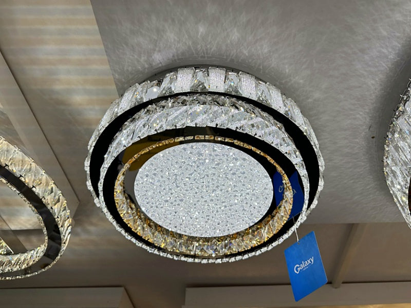 Modern LED Crystal Ceiling Light With Remote Control C119-500 - Galaxy Lighting NZ