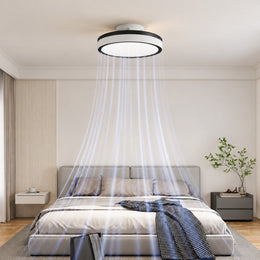 C127-Black bladeless fan light airflow over a bed