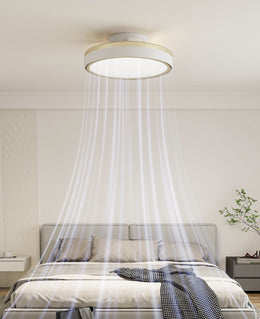 C127-Gold bladeless fan light airflow over a bed
