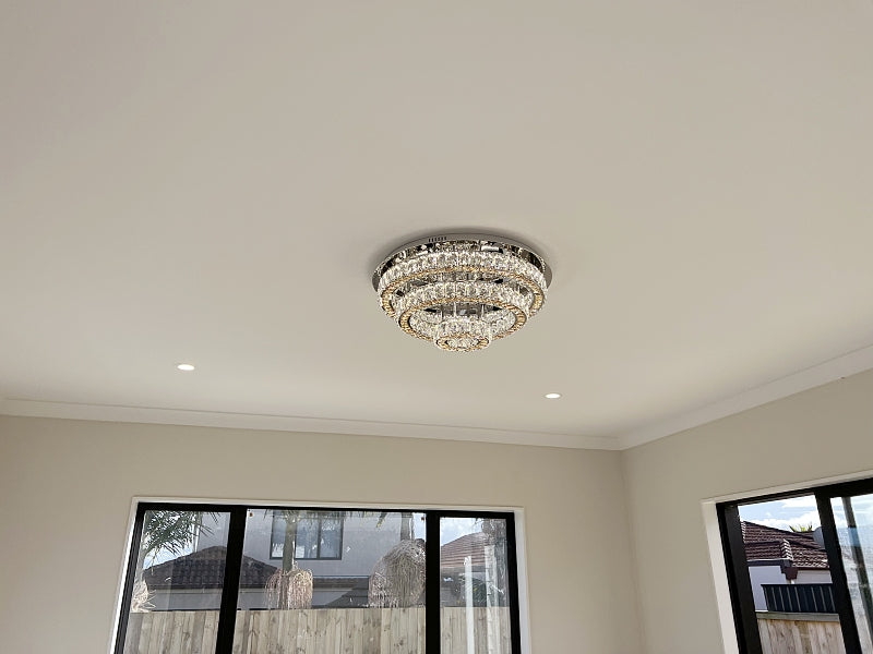 LED Crystal Ceiling Light C135-Gold-60cm - Galaxy Lighting NZ