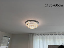 LED Crystal Ceiling Light C135-Gold-60cm - Galaxy Lighting NZ