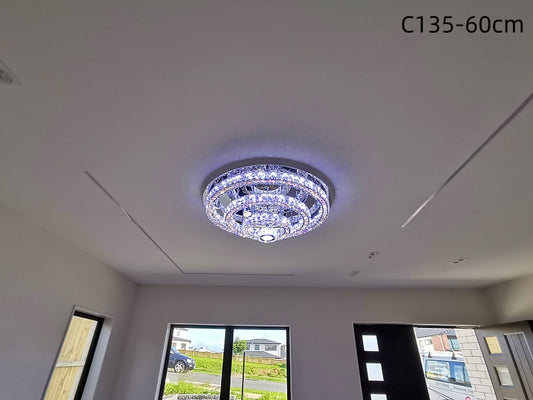 LED Crystal Ceiling Light C135-RGB-60cm - Galaxy Lighting NZ