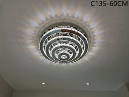 Crystal LED Ceiling Light C135-Silver-60cm - Galaxy Lighting NZ