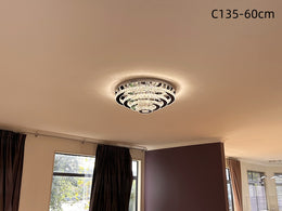 Crystal LED Ceiling Light C135-Silver-60cm - Galaxy Lighting NZ