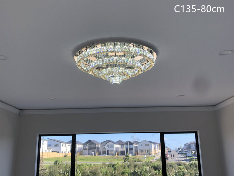 LED Crystal Ceiling Light C135-RGB-80cm - Galaxy Lighting NZ