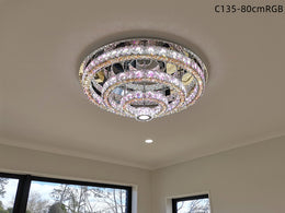 LED Crystal Ceiling Light C135-RGB-80cm - Galaxy Lighting NZ