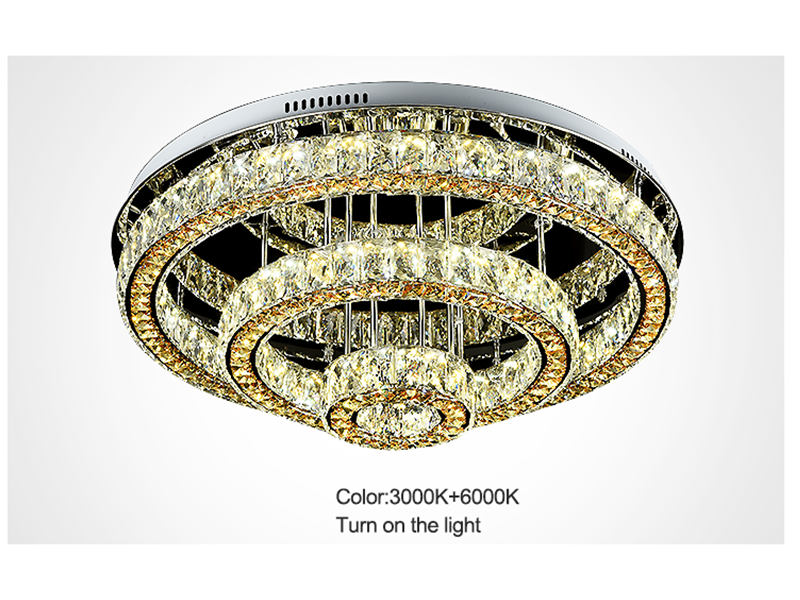 LED Crystal Ceiling Light C135-Gold-60cm - Galaxy Lighting NZ
