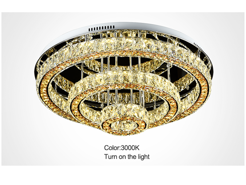LED Crystal Ceiling Light C135-Gold-60cm - Galaxy Lighting NZ