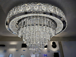 LED Color Change Crystal Ceiling Light With Remote Control C145-800 - Galaxy Lighting NZ