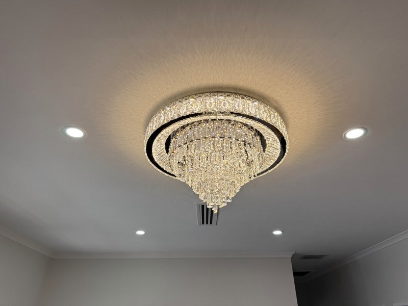 LED Color Change Crystal Ceiling Light With Remote Control C145-800 - Galaxy Lighting NZ