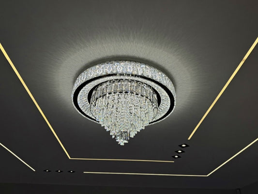 LED Color Change Crystal Ceiling Light With Remote Control C145-800 - Galaxy Lighting NZ