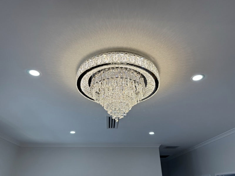 LED Color Change Crystal Ceiling Light With Remote Control C145-800 - Galaxy Lighting NZ