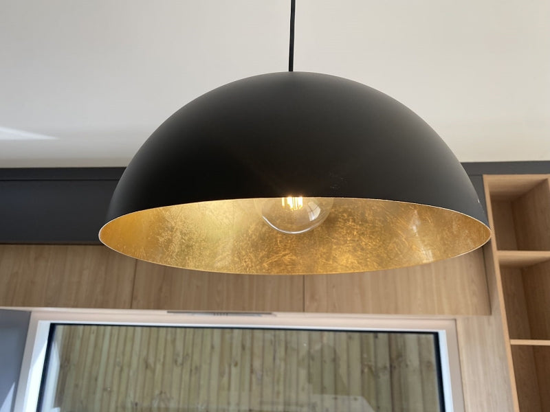 Black With Gold Color Interior Classic Pendant Light P145 - Galaxy Lighting NZ