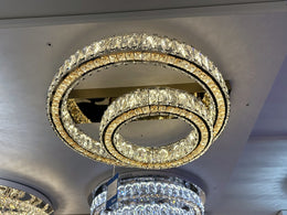 LED Crystal Ceiling Light C162-Gold-50cm - Galaxy Lighting NZ