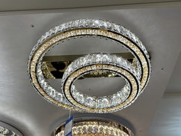LED Crystal Ceiling Light C162-Gold-50cm - Galaxy Lighting NZ
