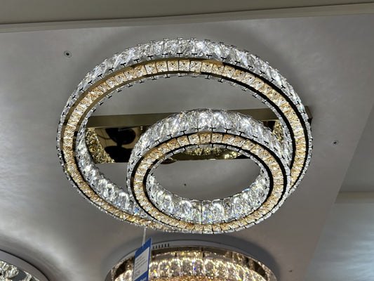 LED Crystal Ceiling Light C162-Gold-50cm - Galaxy Lighting NZ