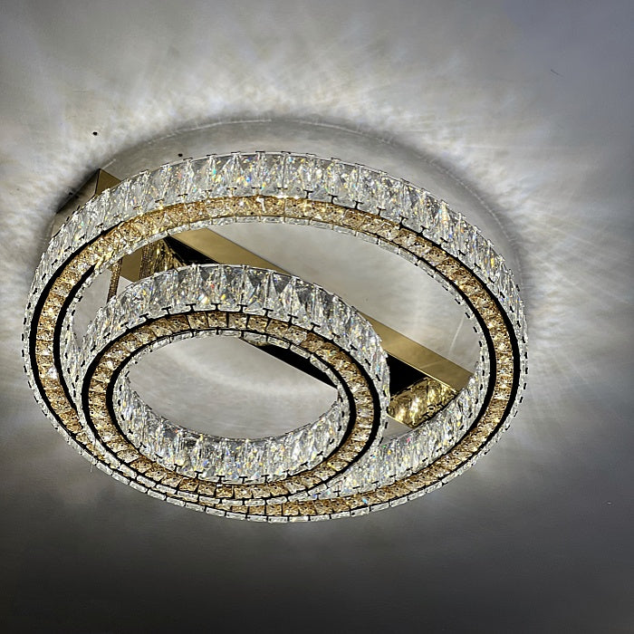 LED Crystal Ceiling Light C162-Gold-50cm - Galaxy Lighting NZ