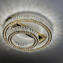 LED Crystal Ceiling Light C162-Gold-50cm - Galaxy Lighting NZ